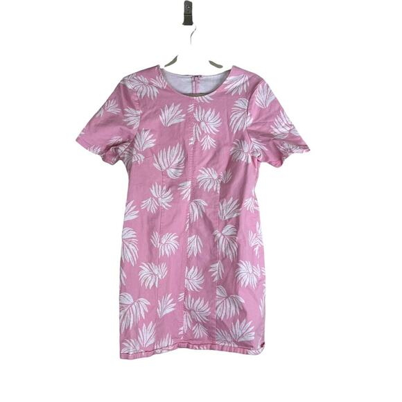 Cinq a Sept Phoenix Madison Floral Leaf Print Mini Dress Pink Size 12 - Picture 3 of 7